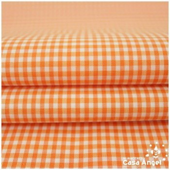 VICHY DE CUADROS NARANJA PEQUEÑOS 160cm