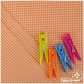 VICHY DE CUADROS NARANJA PEQUEÑOS 160cm