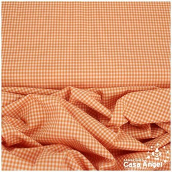 VICHY DE CUADROS NARANJA PEQUEÑOS 160cm