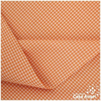 VICHY DE CUADROS NARANJA PEQUEÑOS 160cm