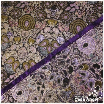 BROCADO LAMÉ SERIE VIVO VICTORIANO MORADO CORTE DE 230x112cm