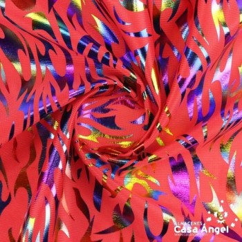 RASETE ESTAMPADO LLAMAS FOIL ANCHO 150cm