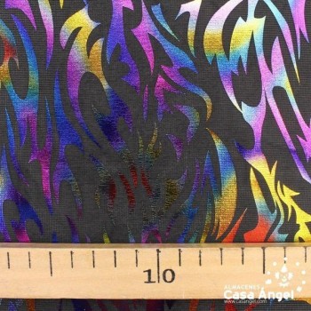 RASETE ESTAMPADO LLAMAS FOIL ANCHO 150cm