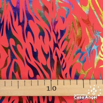 RASETE ESTAMPADO LLAMAS FOIL ANCHO 150cm