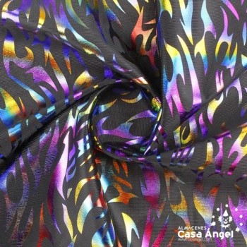 RASETE ESTAMPADO LLAMAS FOIL ANCHO 150cm
