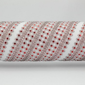 PASAMANERÍA ANCHA LÍNEAS PLÁSTICO CROMADO IMITACIÓN STRASS 105mm