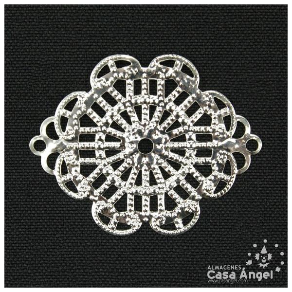 APLICACIÓN LATÓN CALADO VICTORIANO PLATA CON RELIEVE BOLSA 5uds