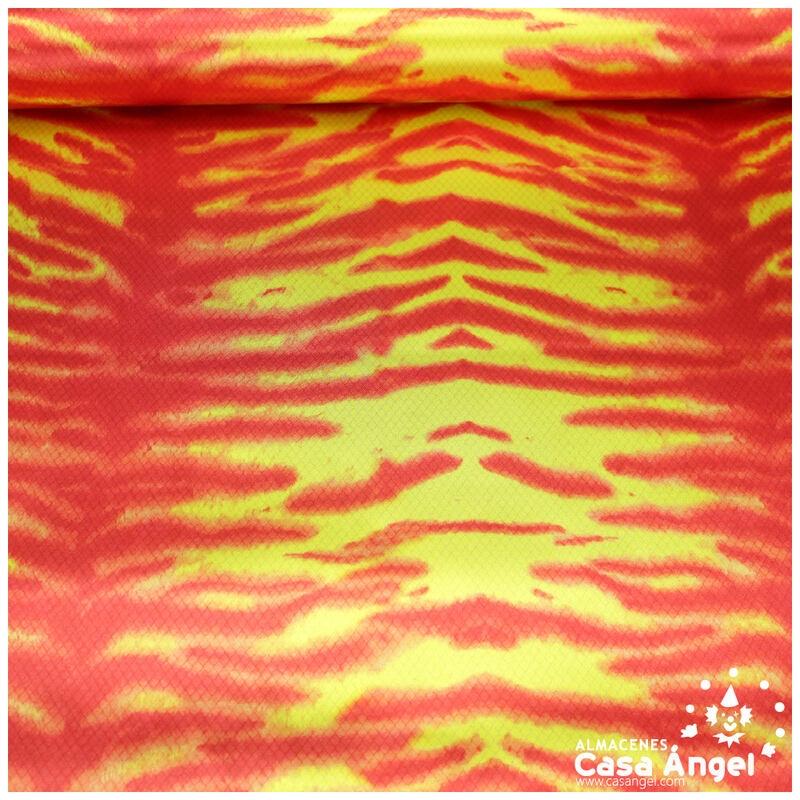 RASO PREMIER POLIÉSTER ESTAMPADO DIGITAL LLAMAS DE TIGRE 150cm
