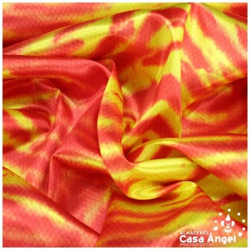 RASO PREMIER POLIÉSTER ESTAMPADO DIGITAL LLAMAS DE TIGRE 150cm