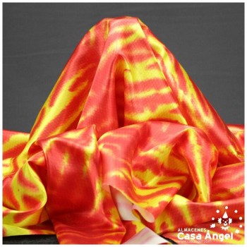 RASO PREMIER POLIÉSTER ESTAMPADO DIGITAL LLAMAS DE TIGRE 150cm