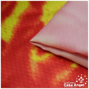 RASO PREMIER POLIÉSTER ESTAMPADO DIGITAL LLAMAS DE TIGRE 150cm