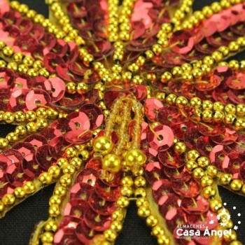 APLICACIÓN FLOR ESTRELLA LENTEJUELA ROCALLA 19cm