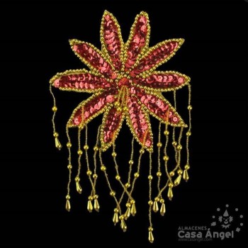 APLICACIÓN FLOR ESTRELLA LENTEJUELA ROCALLA 19cm