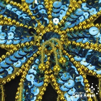APLICACIÓN FLOR ESTRELLA LENTEJUELA ROCALLA 19cm