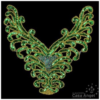 CUELLO FILIGRANA ROCALLA Y LENTEJUELAS 30cm