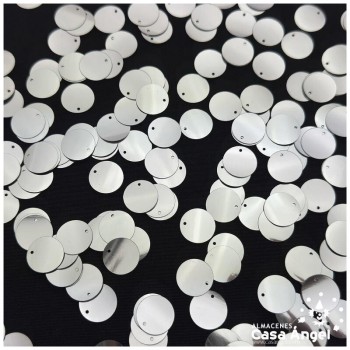 LENTEJUELA DE COSTURA REDONDA METALIZADA 16mm BOLSA 50gr