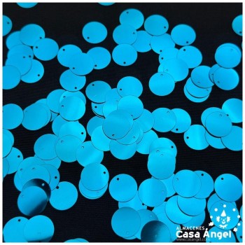 LENTEJUELA DE COSTURA REDONDA METALIZADA 16mm BOLSA 50gr