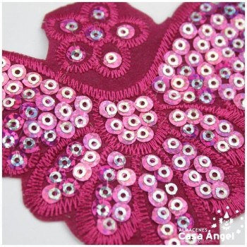 PASAMANERÍA TERMOADHESIVA CON MARIPOSAS DE LENTEJUELAS 80mm