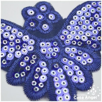 PASAMANERÍA TERMOADHESIVA CON MARIPOSAS DE LENTEJUELAS 80mm