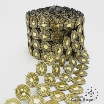 PASAMANERÍA ANCHA CADENETA CÍRCULOS PVC 105mm