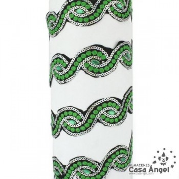 PASAMANERÍA TERMOADHESIVA LENTEJUELA Y STRASS 30mm