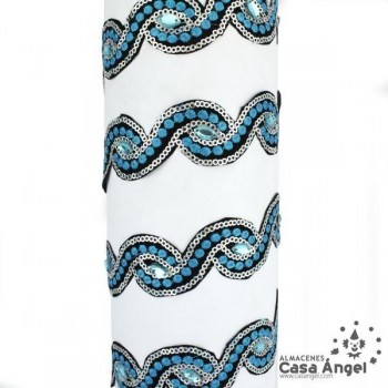 PASAMANERÍA TERMOADHESIVA LENTEJUELA Y STRASS 30mm