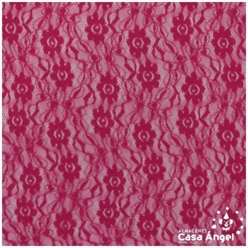 ENCAJE DE LYCRA FUCSIA CON FLORES PEQUEÑAS SERIE FLORA 150cm