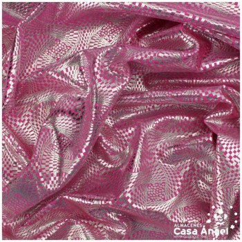 LYCRA FUCSIA ESTAMPADA CON ESTERA DE CURVAS SERIE YURI 150cm
