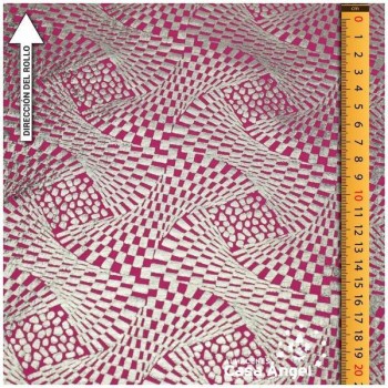 LYCRA FUCSIA ESTAMPADA CON ESTERA DE CURVAS SERIE YURI 150cm