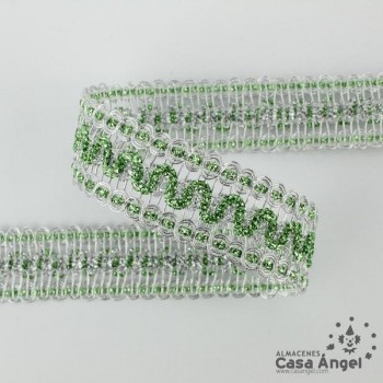PASAMANERÍA METALIZADA ONDAS RIBETE CÍRCULOS 2cm