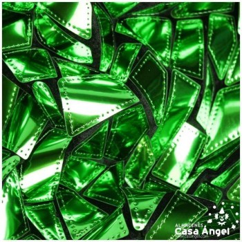TERCIOPELO NEGRO CON PLACAS VERDES DE ACETATO BORDADO SERIE DRACHEN 140cm