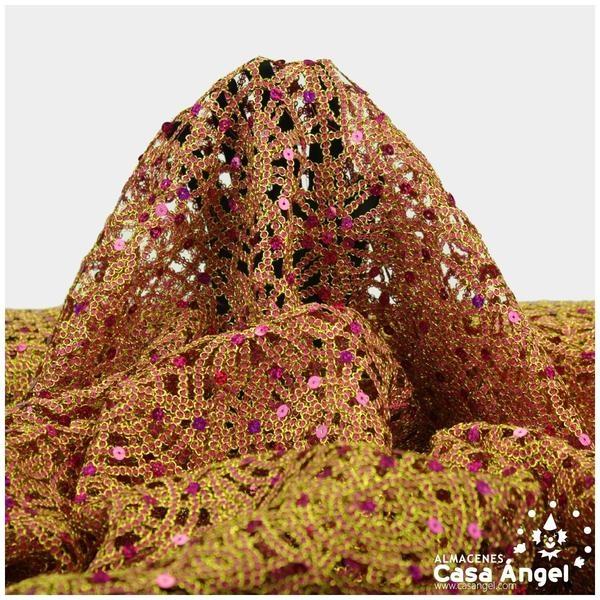 RED DE LENTEJUELAS BORDADAS SERIE PERSIA FUCSIA 130cm