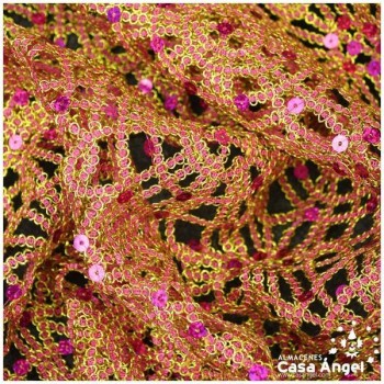 RED DE LENTEJUELAS BORDADAS SERIE PERSIA FUCSIA 130cm