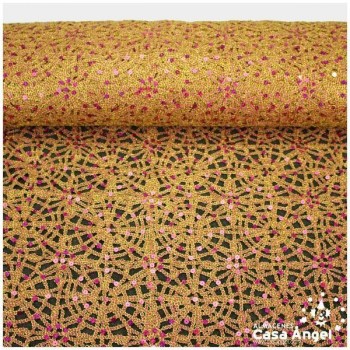 RED DE LENTEJUELAS BORDADAS SERIE PERSIA FUCSIA 130cm