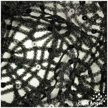 RED DE LENTEJUELAS BORDADAS SERIE PERSIA NEGRO 130cm