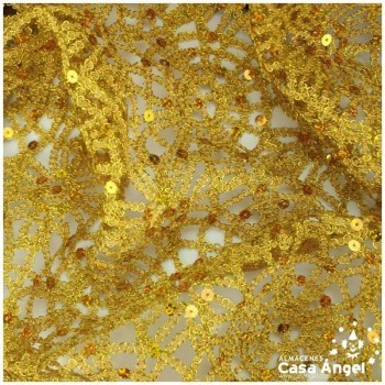 RED DE LENTEJUELAS BORDADAS SERIE PERSIA ORO 130cm